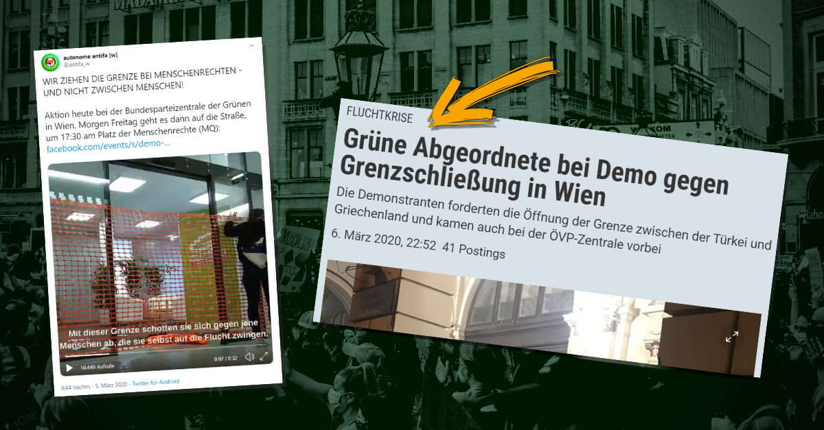Antifa-Protest gegen Grüne & Grüner-Protest gegen ÖVP
