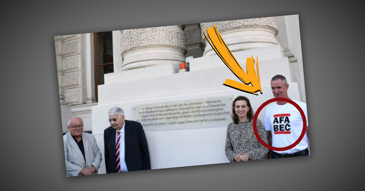 Justizministerin Alma Zadic posiert neben Antifa-Mitglied.