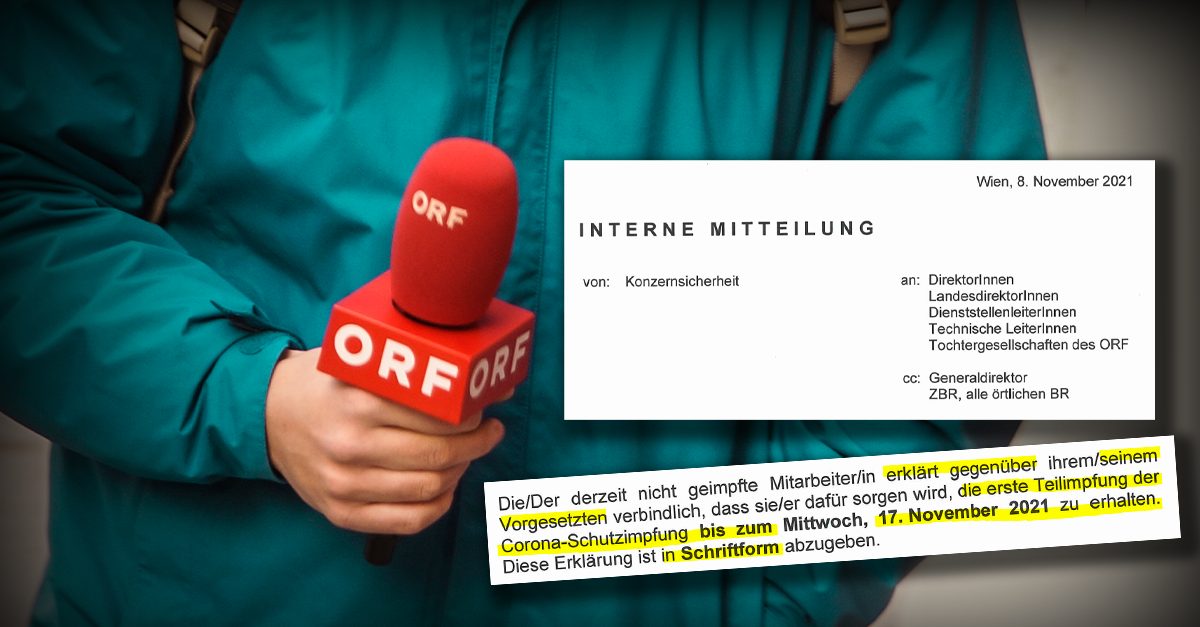 Impfzwang beim ORF ist eine Gefahr für die Pressefreiheit