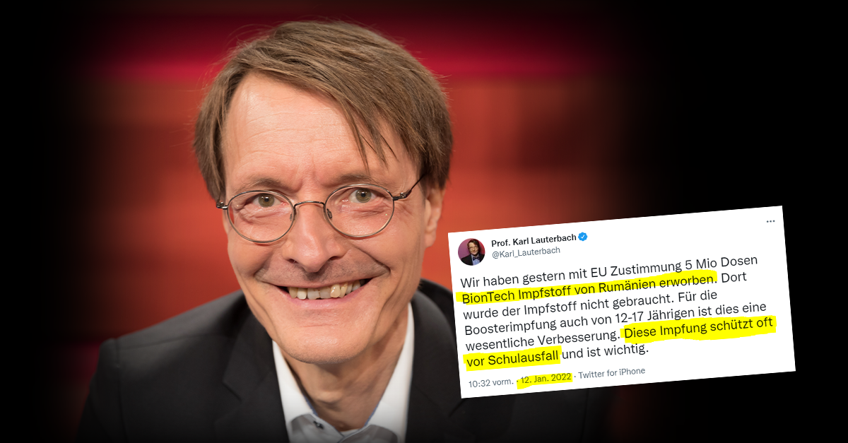 Lauterbach: "Impfung schützt oft vor Schulausfall"