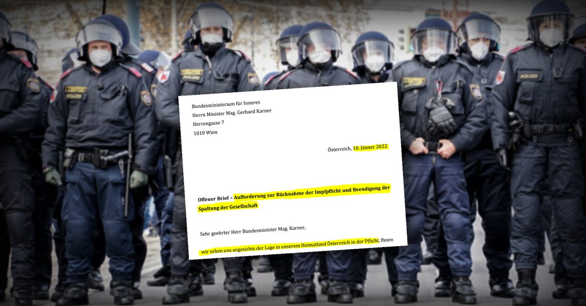 Polizisten gegen Impfpflicht und Spaltung: Hier der vollständige offene Brief