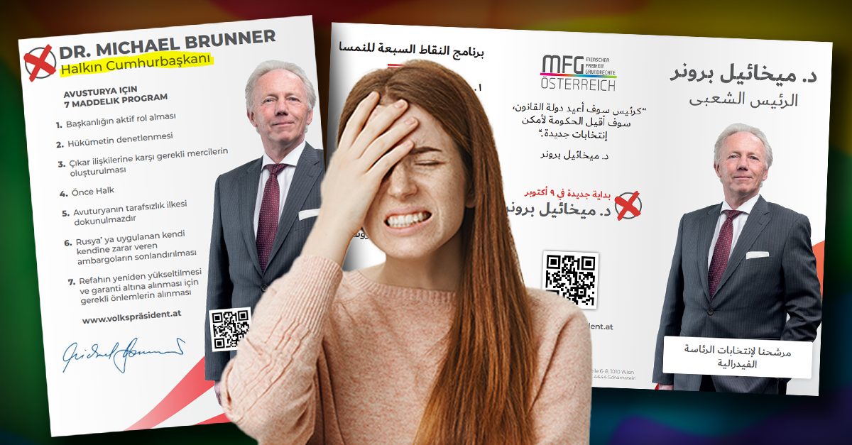 BP-Wahl: MFG-Kandidat Brunner wirbt auf Türkisch und Arabisch