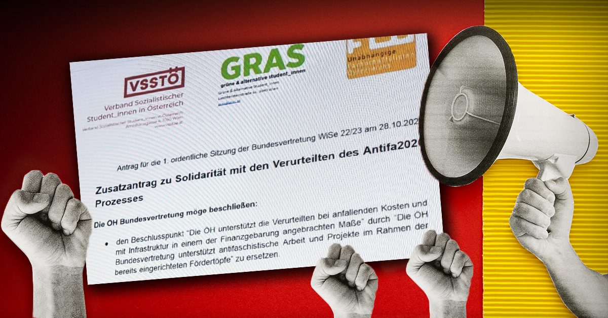 ÖH unterstützt mit Zwangsgebühren verurteilte Antifa-Gewalttäter
