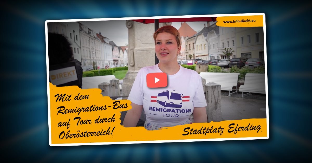 Video: Mit dem "Remigrations-Bus" unterwegs durch Oberösterreich