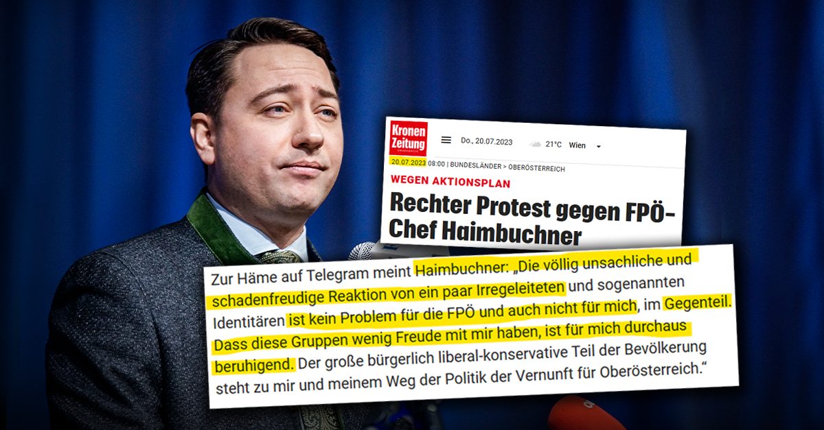 Haimbuchner distanziert sich erneut. "Kronen Zeitung" verteidigt ihn!