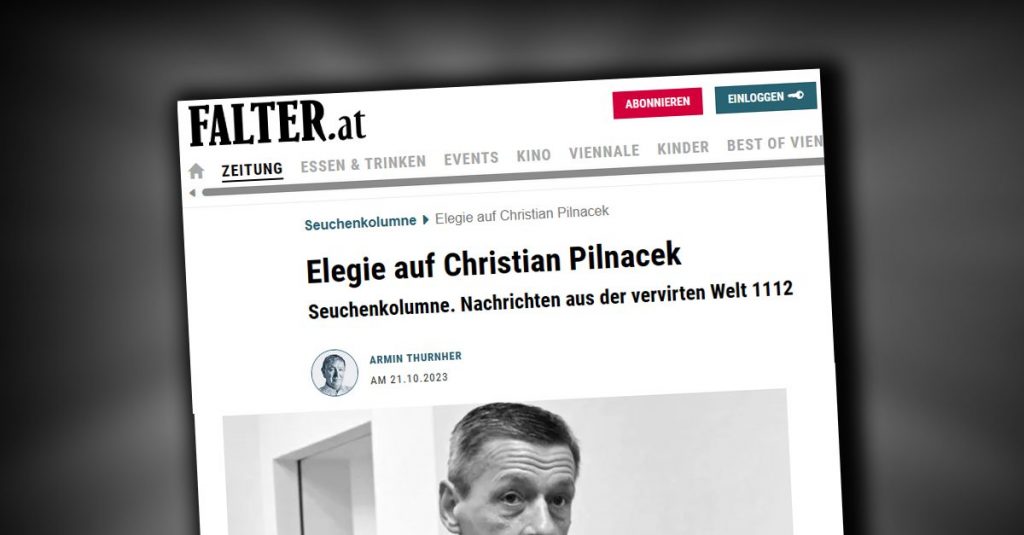 Widerlich: "Falter"-Thurnhers Nachruf auf Christian Pilnacek