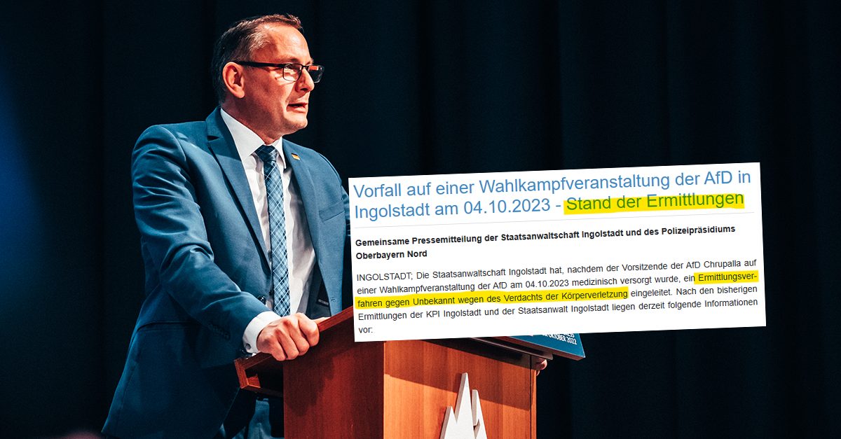 Derzeitiger Ermittlungsstand der Polizei im Fall Chrupalla