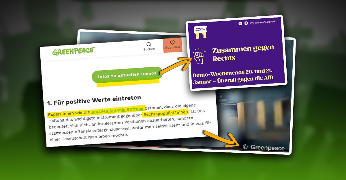 Greenpeace beteiligt sich am "Kampf gegen rechts"