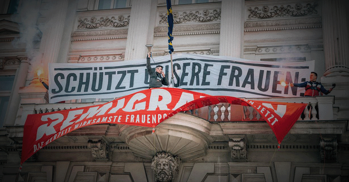 Patriotische Protestaktion für Frauenrechte und Remigration