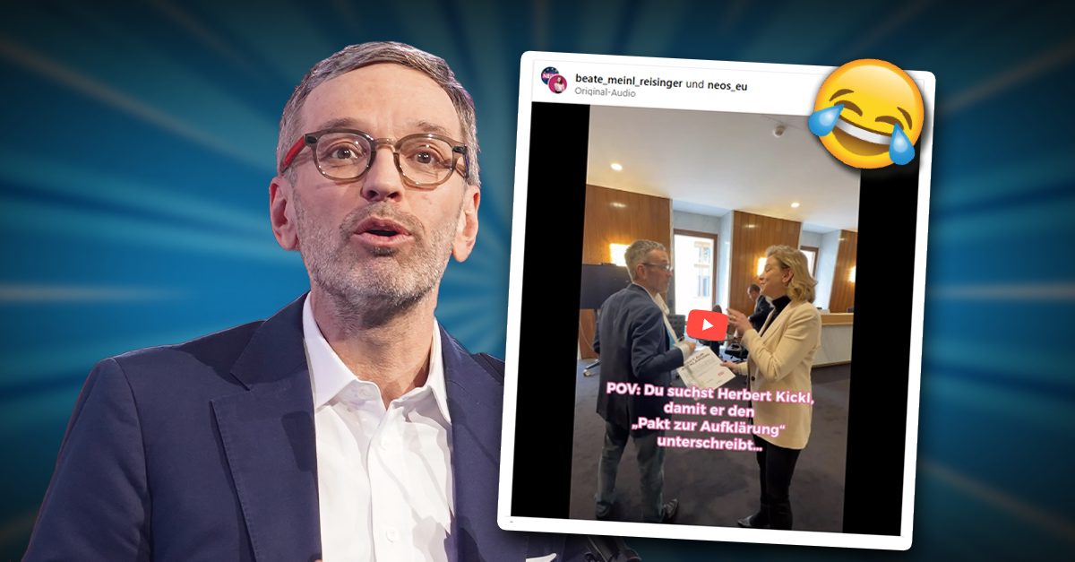 Witzig: So ließ Herbert Kickl NEOS-Chefin Meinl-Reisinger abblitzen!